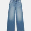 Baggy τζιν με ίσια γραμμή και στρας Baggy τζιν με ίσια γραμμή και στρας
