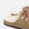 Δερμάτινα σανδάλια με κορδόνια σε στυλ faux shearling