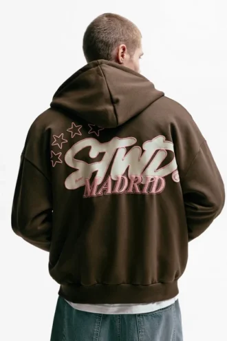 Φούτερ με κουκούλα και φερμουάρ STWD Madrid