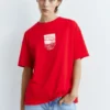 Κόκκινο T-shirt με γραφικό σλόγκαν Κόκκινο T-shirt με γραφικό σλόγκαν