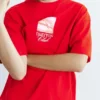 Κόκκινο T-shirt με γραφικό σλόγκαν Κόκκινο T-shirt με γραφικό σλόγκαν