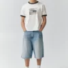 Κοντομάνικο T-shirt με γραφικό και ραβδώσεις Κοντομάνικο T-shirt με γραφικό και ραβδώσεις