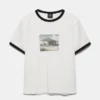 Κοντομάνικο T-shirt με γραφικό και ραβδώσεις Κοντομάνικο T-shirt με γραφικό και ραβδώσεις