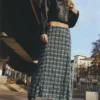 Μίντι φούστα με καρό μοτίβο