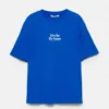 Μπλε T-shirt με γραφικό και σλόγκαν Μπλε T-shirt με γραφικό και σλόγκαν