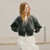 Μπουφάν bomber από συνθετικό δέρμα Μπουφάν bomber από συνθετικό δέρμα