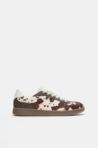 Πάνινα Sneakers με μοτίβο αγελάδας