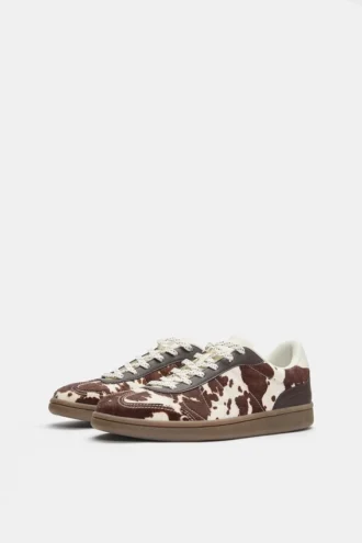 Πάνινα Sneakers με μοτίβο αγελάδας