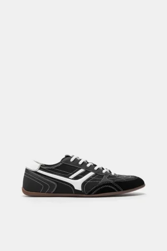 Πάνινα Sneakers ρετρό με ραφές