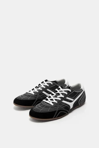 Πάνινα Sneakers ρετρό με ραφές
