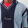 Πλεκτό Polo shirt με κεντημένες ρίγες