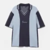 Πλεκτό Polo shirt με κεντημένες ρίγες