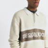 Πλεκτό Polo shirt με μακριά μανίκια και λεπτομέρεια με κείμενο Πλεκτό Polo shirt με μακριά μανίκια και λεπτομέρεια με κείμενο