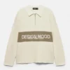 Πλεκτό Polo shirt με μακριά μανίκια και λεπτομέρεια με κείμενο Πλεκτό Polo shirt με μακριά μανίκια και λεπτομέρεια με κείμενο