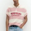Polo shirt με κεντημένο πάνελ κειμένου Polo shirt με κεντημένο πάνελ κειμένου