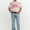 Polo shirt με κεντημένο πάνελ κειμένου Polo shirt με κεντημένο πάνελ κειμένου