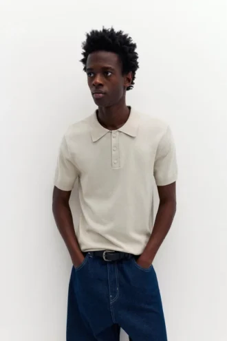 Polo shirt με κοντά μανίκια από πλεκτό ύφασμα