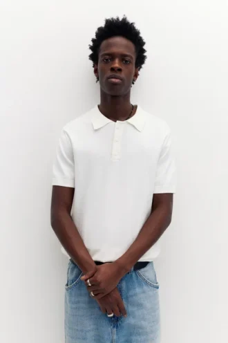 Polo shirt με κοντά μανίκια από πλεκτό ύφασμα