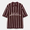 Ριγέ πλεκτό Polo shirt με φερμουάρ