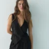 Ρουστίκ γιλέκο από μείγμα λινού