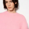 Ροζ πουλόβερ με στρογγυλό λαιμό Ροζ πουλόβερ με στρογγυλό λαιμό