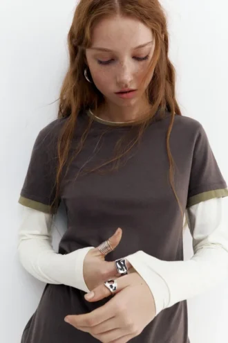 T-shirt με διπλά μανίκια