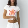 T-shirt με γραφικό λουλουδιού T-shirt με γραφικό λουλουδιού