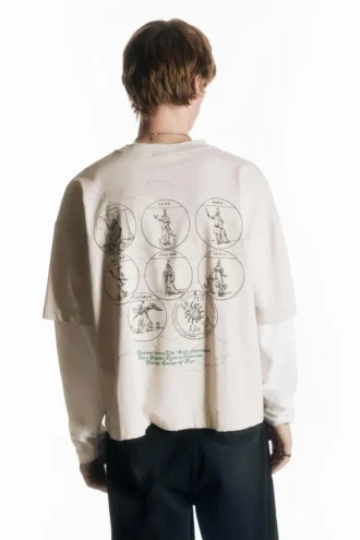 T-shirt με γραφικό σε διπλά μανίκια